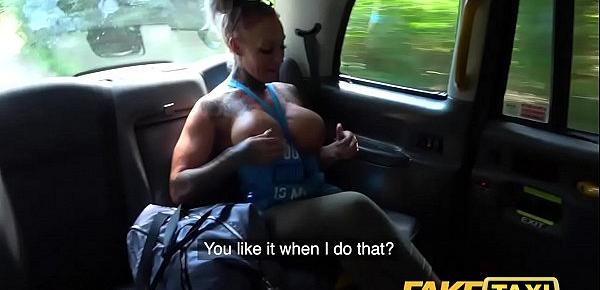  Fake Taxi Busty blonde gym bunny tattooed Milf gets anal workout